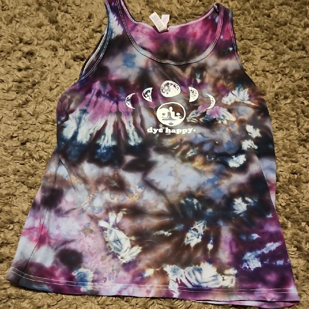 Womens Tie-Dye Tank Top - Purple and Blue